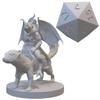 Ranger Miniatures for DND Pathfinder RPG Unpainted Resin 28mm-32mm 3D Printed (Winged Kobold Ranger on a Dire Weasel) view 1