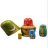 UNIORNA Handcarved Handrawn Cartoon Animal-Shaped Russian Nesting Dolls Matryoshka Dolls Adorable Cute Novel Gift Present for Adult Lover Family Friends Set of 5 (Dinosaur) view 1