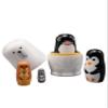 UNIORNA Handcarved Handrawn Cartoon Animal-Shaped Russian Nesting Dolls Matryoshka Dolls Adorable Cute Novel Gift Present for Adult Lover Family Friends Set of 5 (Polar Bear) view 1