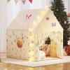 Kids Play Tent, Princess Tent Indoor Playhouse Set with Star Lights, Ball Lights, Colorful Flags, Butterflies - Large Tents for Kids Toddle Castle for Girls Toy House Gift view 1