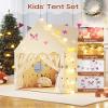 Kids Play Tent, Princess Tent Indoor Playhouse Set with Star Lights, Ball Lights, Colorful Flags, Butterflies - Large Tents for Kids Toddle Castle for Girls Toy House Gift view 2