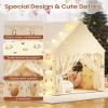 Kids Play Tent, Princess Tent Indoor Playhouse Set with Star Lights, Ball Lights, Colorful Flags, Butterflies - Large Tents for Kids Toddle Castle for Girls Toy House Gift view 3