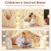 Kids Play Tent, Princess Tent Indoor Playhouse Set with Star Lights, Ball Lights, Colorful Flags, Butterflies - Large Tents for Kids Toddle Castle for Girls Toy House Gift view 4