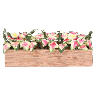 1:12 Dollhouse Flower Pot Rectangular Vivid Colorful Decorative Miniature Dollhouse Rectangular Planter Box for Dollhouse Accessories