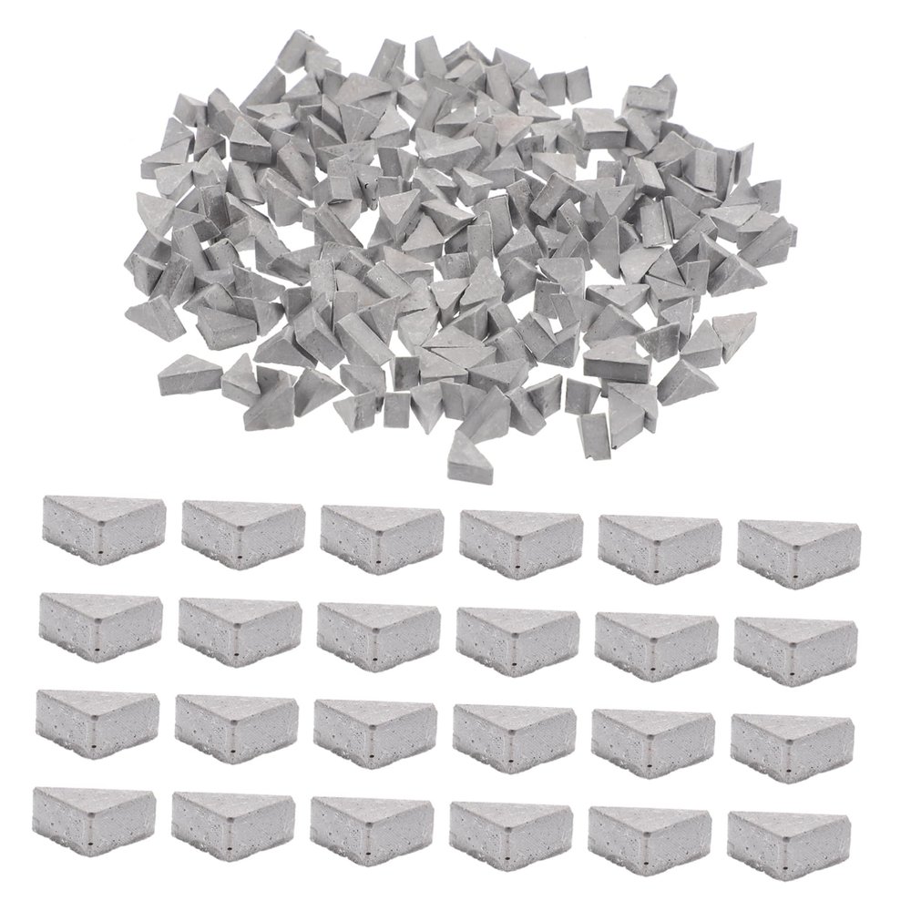 LALADEFIEE 200pcs Triangle House Supplies DIY Fake Bricks for Sand Table Micro Landscape Accessories Safe Polished Design for Creative Crafts and Building Projects