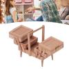 1:12 Scale Dollhouse Sewing Box Set, Miniature Sewing Thread Scissors, Dollhouse Decoration Accessories view 2
