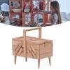 1:12 Scale Dollhouse Sewing Box Set, Miniature Sewing Thread Scissors, Dollhouse Decoration Accessories view 3