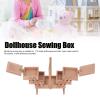 1:12 Scale Dollhouse Sewing Box Set, Miniature Sewing Thread Scissors, Dollhouse Decoration Accessories view 4