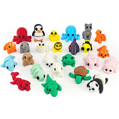 25 pcs Animal Figurines, 3D Printed Animal Figurines Set, Articulated, Party Favors, Pocket Fidget Toys Bulk, Goodie Bag Stuffers, Valentines Day Gifts for Boys Girls Toddlers, Classroom rewards