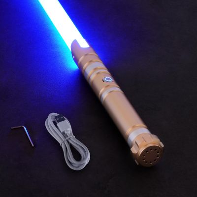 VEVOR Light Sword, Light up Sword with 12 RGB Colors, FX Sound and Realistic Handle, Rechargeable Light Up Toy for Adults and Kids, Christmas Day, Halloween Cosplay, Birthday, Gold