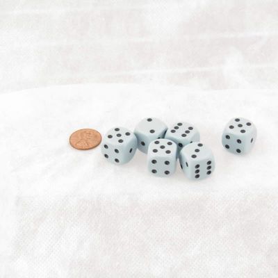 Blue Pastel Dice with Black Pips D6 16mm (5/8in) Pack of 6 Wondertrail
