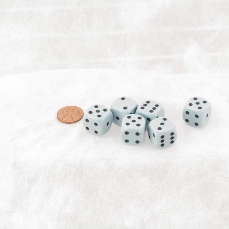 Blue Pastel Dice with Black Pips D6 16mm (5/8in) Pack of 6 Wondertrail