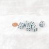 Blue Pastel Dice with Black Pips D6 16mm (5/8in) Pack of 6 Wondertrail view 1