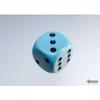 Blue Pastel Dice with Black Pips D6 16mm (5/8in) Pack of 6 Wondertrail view 3