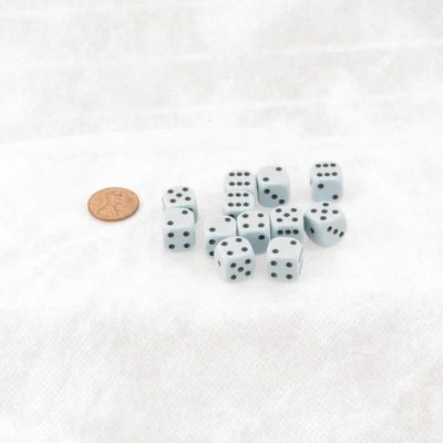 Blue Pastel Dice with Black Pips D6 12mm (1/2in) Pack of 12 Wondertrail