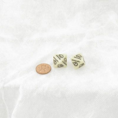 Ivory Weather Dice with Black Words 15mm (19/32 inch) D8 Set of 2 Wondertrail