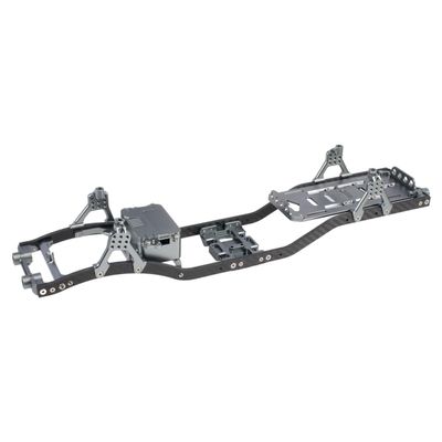 1/10 RC Crawler Carbon Fiber Girder 4.3mm CNC Metal Car Chassis Frame Body Kit for Axial SCX10 II Rock Off Road Truck Upgrade Parts (Gray)