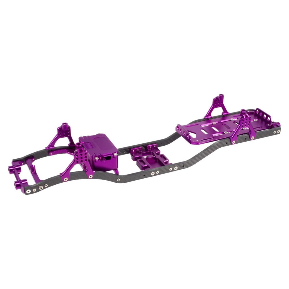 1/10 RC Crawler Carbon Fiber Girder 4.3mm CNC Metal Car Chassis Frame Body Kit for Axial SCX10 II Rock Off Road Truck Upgrade Parts (Purple)