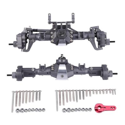 2pcs CNC Anodized Front and Rear Portal Axle for 1/10 RC Crawler Car Axial SCX10 II 90046 RC4WD D90 RGT 86100 for Re-dcat GEN8(Dark Grey)