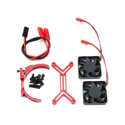 5687 56113 Motor Heat Sink Dual Cooling Fan Heatsink 56-58mm for 1/5 for Trax-xas for XMA-XX XRT for ARR-ma for Out-cast RC Car Upgrade Parts(Red)