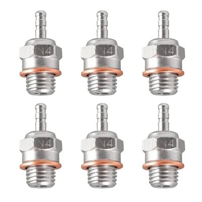 FGUwNU 2pcs 6pcs N3 N4#3#4 Hot Spark Plug Compatible with 1/8 1/10 RC Car Buggy Engines(6PCS N4)