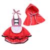 PENNSOY Baby Girl Christmas Halter Plaid Dress Red Cloak Little Red Riding Hood Outfits Party Cosplay Costume (Red, 0-6m) view 1