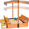 AIVITUVIN Sandbox with Lid, Sand Boxes for Kids Outdoor, 47.2 Inch Sand, UV Resistant & Adjustable Height Roof, Gift for Kids Ages 4-8 (Sandbox + 3 Toy Bins) view 1
