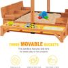 AIVITUVIN Sandbox with Lid, Sand Boxes for Kids Outdoor, 47.2 Inch Sand, UV Resistant & Adjustable Height Roof, Gift for Kids Ages 4-8 (Sandbox + 3 Toy Bins) view 3