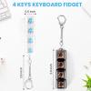 2 Pcs Keyboard Fidget Toy, Loud & Silent Fidget Keychain with LED Lights, Stress Relief Clicker Fidget Keyboard, Boost Focus and Calm Anxiety for Library Office Home view 3