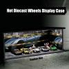 Display Case for Hot Wheel with LED Light Stackable Mega Garage Storage for 1:64 Matchbox & Diecast Cars 6-Slot Parking Diorama with Illuminated Showcase (Caution-line) view 2