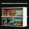 Display Case for Hot Wheel with LED Light Stackable Mega Garage Storage for 1:64 Matchbox & Diecast Cars 6-Slot Parking Diorama with Illuminated Showcase (Caution-line) view 3