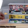 Display Case for Hot Wheel with LED Light Stackable Mega Garage Storage for 1:64 Matchbox & Diecast Cars 6-Slot Parking Diorama with Illuminated Showcase (Caution-line) view 4