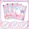 120PCS Butterfly Birthday Party Supplies Butterfly Themed Party Decorations for Girls Tableware Plates Napkins Party Supplies Serves 20 Guests view 3