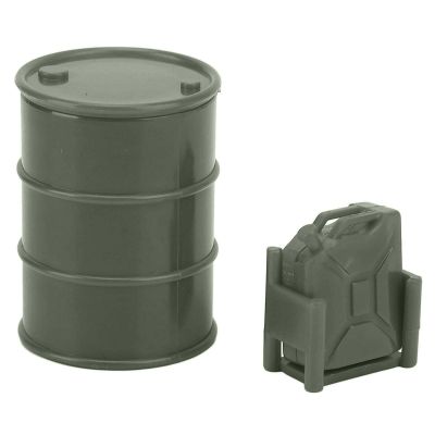 equlup RC Car Simulated Fuel Tank, 2pcs RC Simulation Decoration Lightweight Mini Oil Drum Fuel Tank for 1/24 Crawler Car Decoration Accessory (Dark Green)