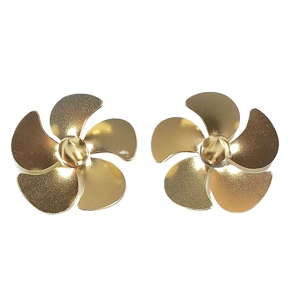 1Pair RC Boat Metal Propeller 33mm Shaft Hole M4 5-Blade Paddle Brass Props Propeller