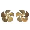 1Pair RC Boat Metal Propeller 33mm Shaft Hole M4 5-Blade Paddle Brass Props Propeller view 1