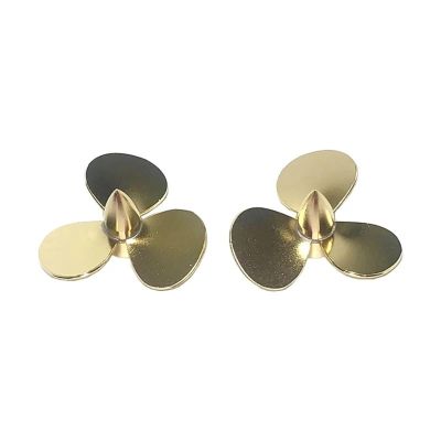 1Pair RC Boat Ship Assembly Positive Negative Propeller Dia 30mm Shaft Hole M3 3-Blade Brass Paddle with Hub Dia 6mm Props