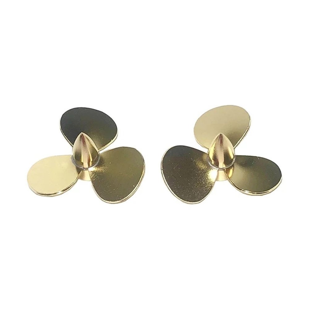 1Pair RC Boat Ship Assembly Positive Negative Propeller Dia 30mm Shaft Hole M3 3-Blade Brass Paddle with Hub Dia 6mm Props