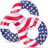 3 Pack Inflatable USA Flag Pool Floats for Kids Adults - 35.5 inch Swim Tubes Rings for Lake Pool Beach, Red White & Blue Pool Floaties Kid Teen Summer Pool Party America Flag Patriotic Toy view 1