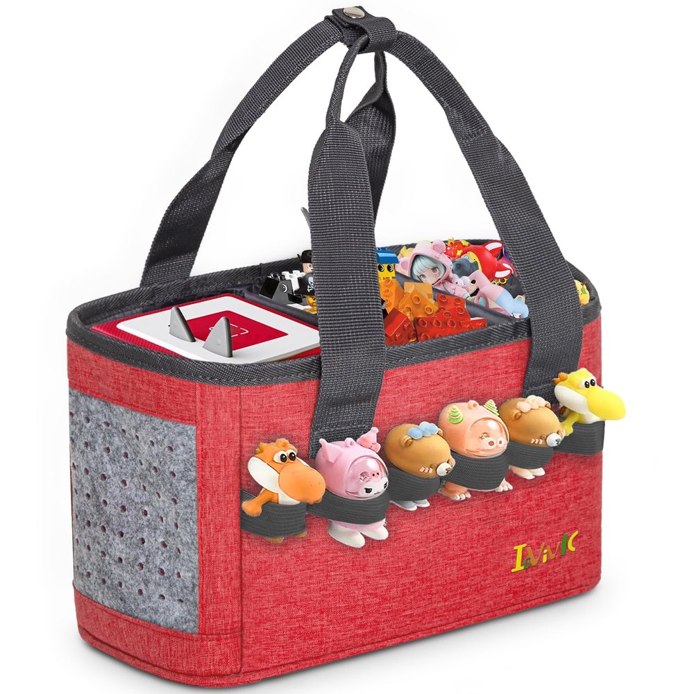 IBVIVIC Carrying Case Compatible with Tonies Box, Storage Bag for Toniebox Starter Set, Home and Outdoor Carrying Case Organizer for Figurine Characters, Red