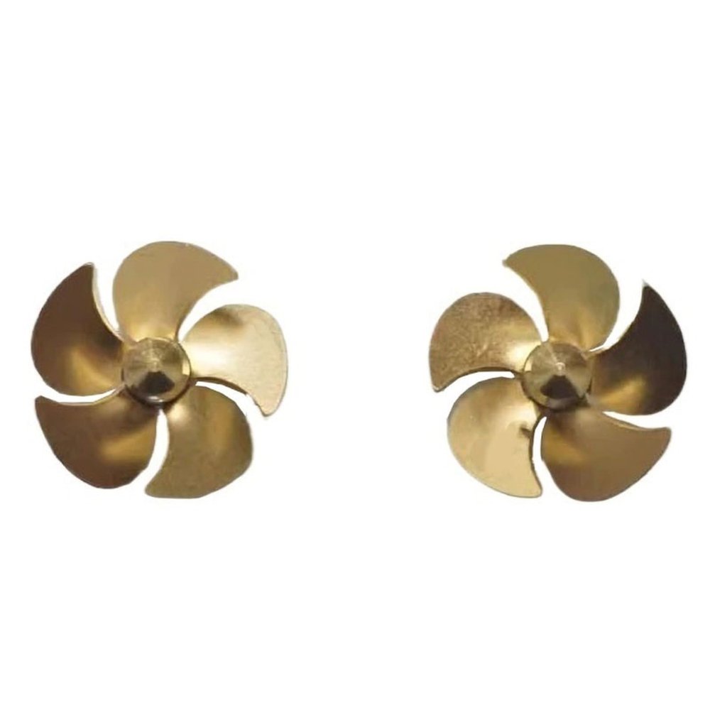 1Pair RC Boat Model 5-Blade Paddle Dia 13mm Shaft Hole 1.5mm Copper Propeller for 1/350 RC Boat Part