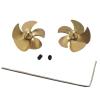 1Pair RC Boat Model 5-Blade Paddle Dia 13mm Shaft Hole 1.5mm Copper Propeller for 1/350 RC Boat Part view 2