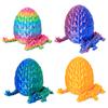 3D Printed Dragon Egg Toy (4 Pack) - Surprise Mystery Inside, Articulated Crystal Dragon, Fidget Sensory Toy for Kids Birthday Surprise & Desk Decor view 1