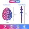 3D Printed Dragon Egg Toy (4 Pack) - Surprise Mystery Inside, Articulated Crystal Dragon, Fidget Sensory Toy for Kids Birthday Surprise & Desk Decor view 2
