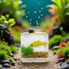 Yellow Goldfish Charm of A Mini Tank with This 1:12 Scale Miniature Square Fish Tank Realistic Glass Decor for Dollhouse Display Captivating Miniature for Crafts Ornaments Handmade Landscape view 3