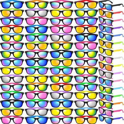 Oleitodh 96 Pack Kids Sunglasses Party Favors 12 Colors, Kid's Neon Sunglasses Bulk, Childrens Sun Glasses Boys Girls Pack for Goody Bag Fillers Summer Beach Pool Birthday Party Supplies