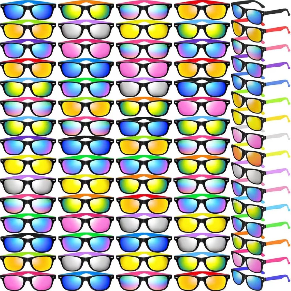 Oleitodh 96 Pack Kids Sunglasses Party Favors 12 Colors, Kid's Neon Sunglasses Bulk, Childrens Sun Glasses Boys Girls Pack for Goody Bag Fillers Summer Beach Pool Birthday Party Supplies