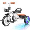 Umatoll Tricycle for Toddlers 2-5 Year Old, Ajustable Toddler Bike Outdoor Toys, Birthday Gift for Boy Girl Age 2-4, Trike with Light up Wheels view 1