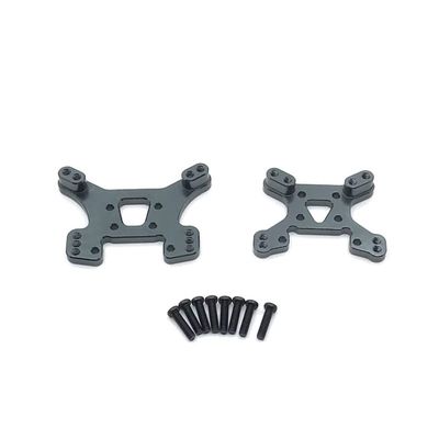 for Wltoys 144001 144002 144010 124007 124017 124019 Metal Front and Rear Shock Tower RC Car Upgrade Parts Accessories(Grey)