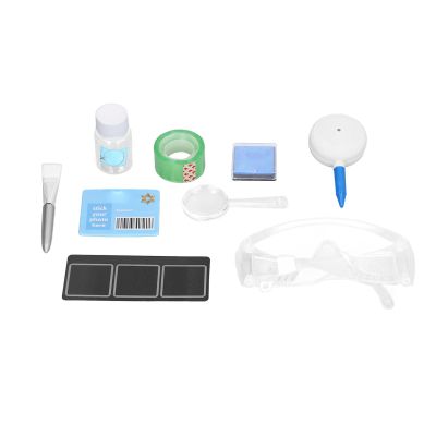 Kids Fingerprint Recognition Playset Exercise Logic Reasoning, Cultivate Problem Solving and Observation with Goggles, Brush, Magnifying Glass for Sleuths and Detectives